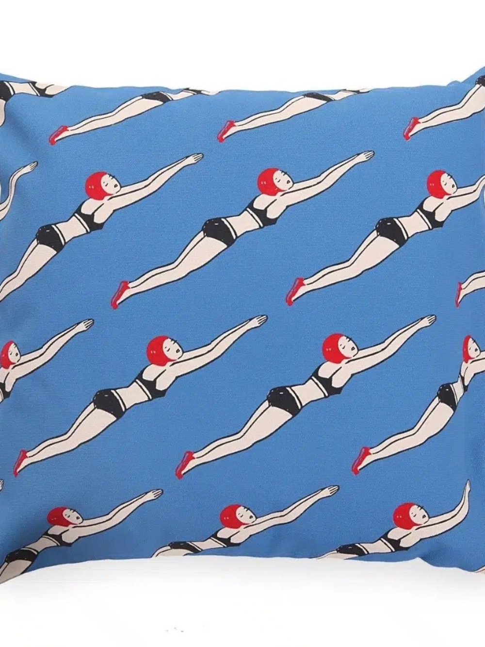 Jean-Vier Swimmers Cotton Pillow Cushion Cover Zip Closure